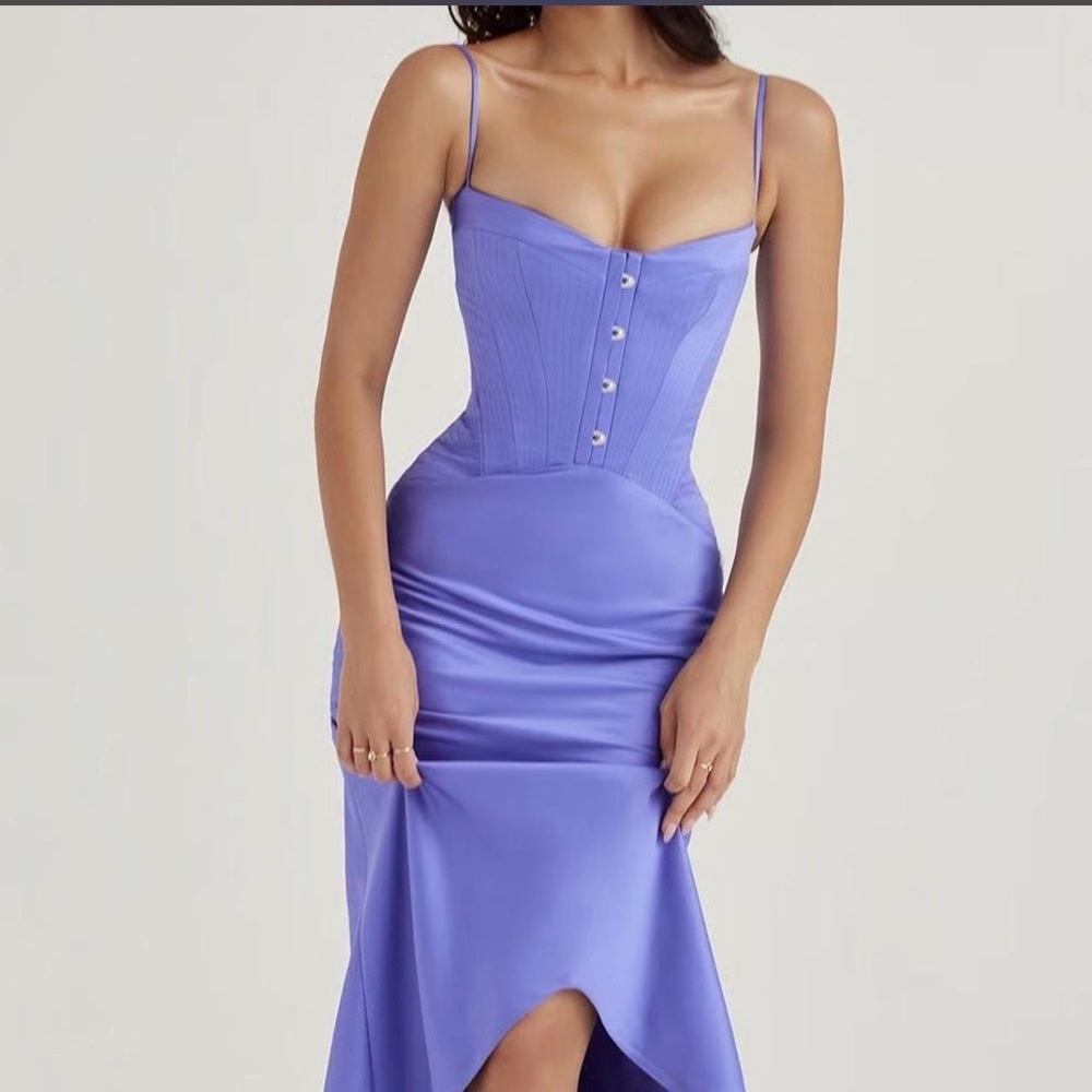 House of CB Purple Corset Maxi Dress
